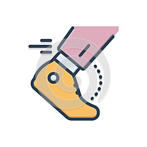 Color illustration icon for Pace, footstep and walk