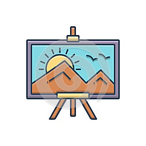 Color illustration icon for Painting, canvas and sailcloth