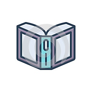 Color illustration icon for Paperback, pamphlet and studying