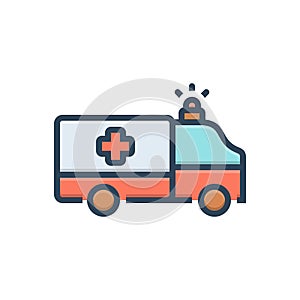 Color illustration icon for Paramedic, ambulance and medical