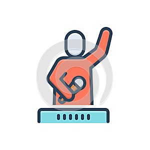Color illustration icon for Participation, involvement and singer