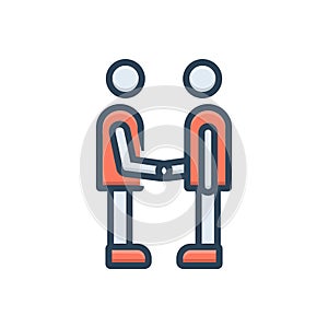 Color illustration icon for Partner, fellow and companion