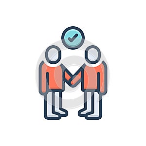 Color illustration icon for Partners, fellow and playmete