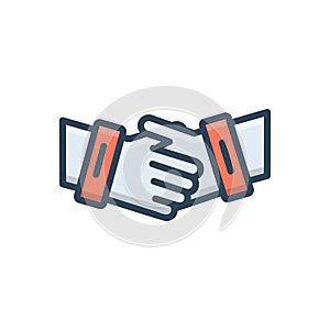 Color illustration icon for Partnership, collaboration and complicity