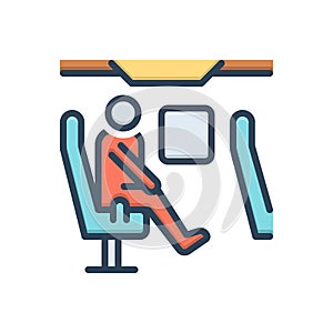 Color illustration icon for Passenger, wayfaring and trek