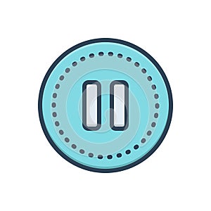 Color illustration icon for Pause, standstill and stoppage