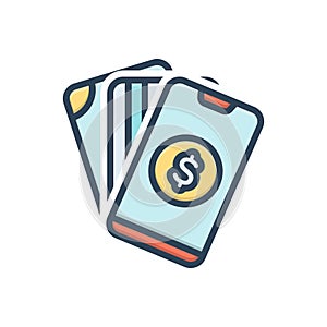 Color illustration icon for Payment, salary and wage