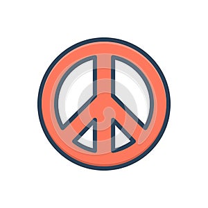 Color illustration icon for Peaceful, peaceable and positive