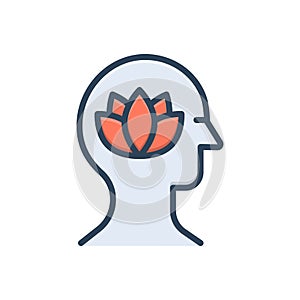 Color illustration icon for Peaceful, peaceable and yoga