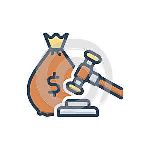 Color illustration icon for Penalty, amercement and government