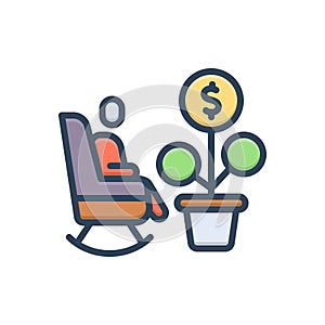 Color illustration icon for Pension, superannuation and age