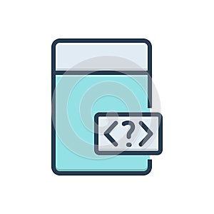 Color illustration icon for Php, developers and programing