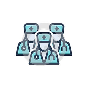 Color illustration icon for Physicians, doctor and therapist
