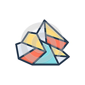 Color illustration icon for Pierre, stone and rock