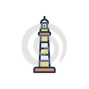 Color illustration icon for Plymouth, tower and pharos