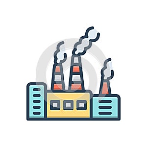 Color illustration icon for Pollutants, pollutant and polluted