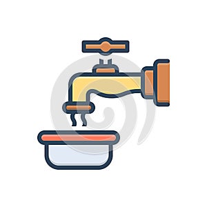 Color illustration icon for Pour, regurgitate and effuse