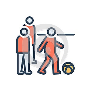 Color illustration icon for Pregame, play and team
