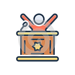 Color illustration icon for President, boss and leader