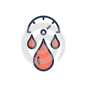 Color illustration icon for Pressure, blood and gauge