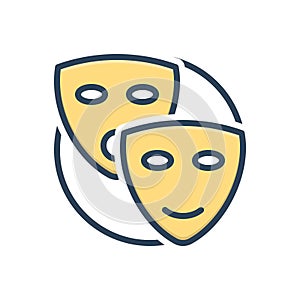 Color illustration icon for Pretend, mask and drama