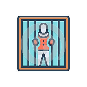 Color illustration icon for Prison, criminal and arrest