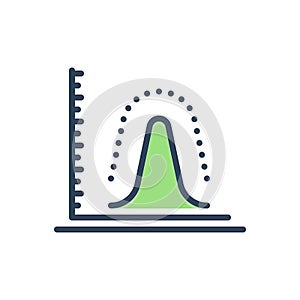 Color illustration icon for Probability, possibility and curve