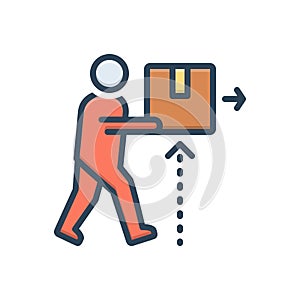 Color illustration icon for properly, carefully and cautiously