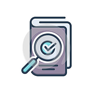 Color illustration icon for Prove, confirm and complete