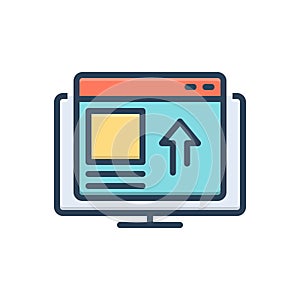 Color illustration icon for Publish, issue and broadcast