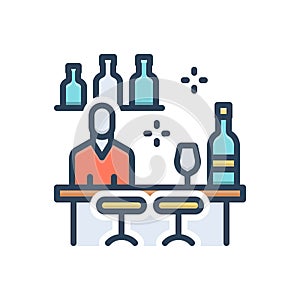 Color illustration icon for Pubs, drink and alcohol