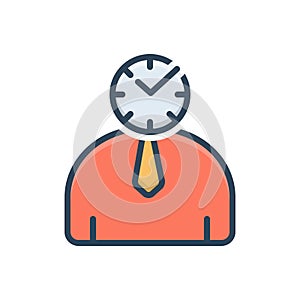 Color illustration icon for Punctual, schedule and timely