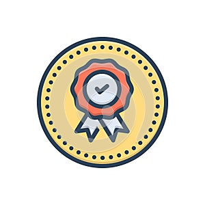 Color illustration icon for Qualities, merits and attribute