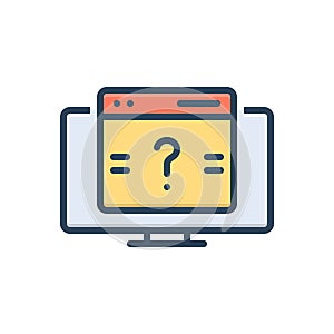 Color illustration icon for Queries, question and query