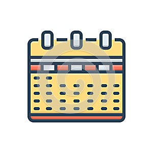 Color illustration icon for Daily, quotidian and day
