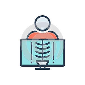 Color illustration icon for X ray, radiology and medical