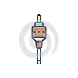 Color illustration icon for Rca, jack and electronic