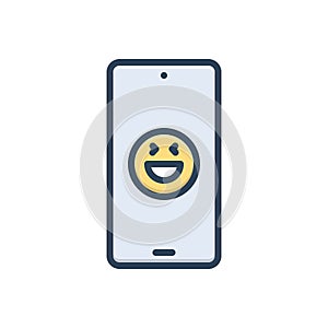 Color illustration icon for Reaction, response and feedback