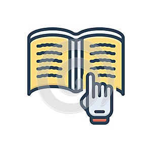 Color illustration icon for Read, study and decipher