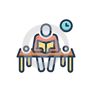 Color illustration icon for Readers, reciter and bibliophile