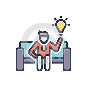 Color illustration icon for Realized, comprehension and think