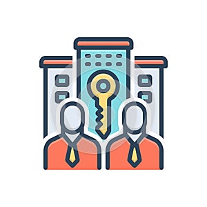 Color illustration icon for Realtors, agent and deal
