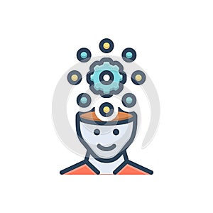 Color illustration icon for Reasoning, inference and point