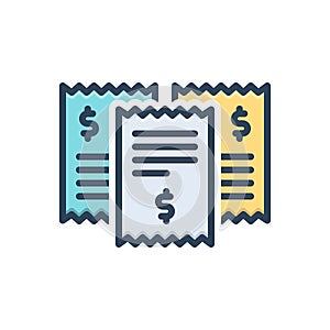 Color illustration icon for Receipt, receiving and billing