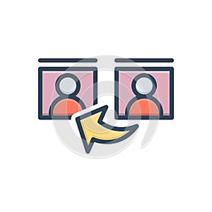 Color illustration icon for Reference, testimony and communication