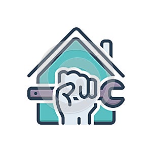 Color illustration icon for reform, repair and tools