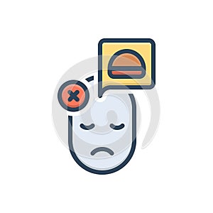 Color illustration icon for Refuse, reject and unhealthy