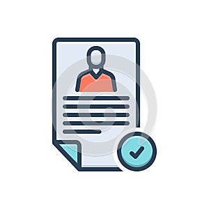 Color illustration icon for Registered, certified and cataloged