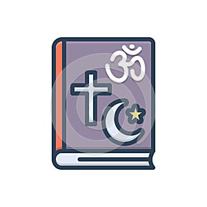 Color illustration icon for Religions, faith and doctrine