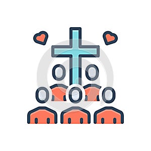 Color illustration icon for Relying, trust and belief